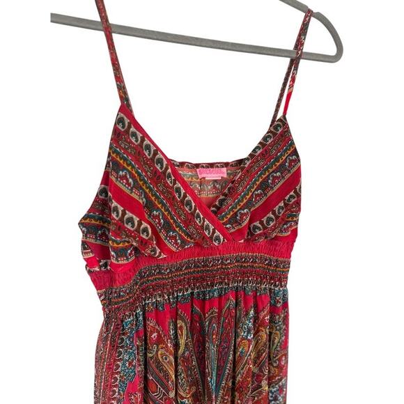She’s Cool Maxi Y2K Sundress Pink Paisley Size XL Babydoll Beachy Resort Boho - Picture 3 of 13